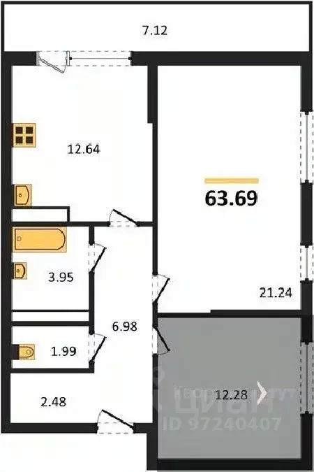 2-к кв. Воронежская область, Воронеж Московский просп., 132 (63.69 м) - Фото 1