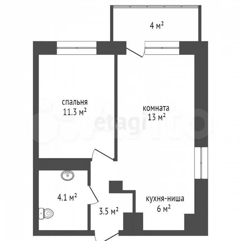 2-к. квартира, 39,1 м, 5/19 эт. - Фото 1