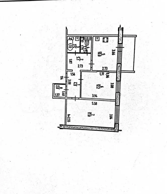 2-к. квартира, 55,5 м, 3/10 эт. - Фото 0