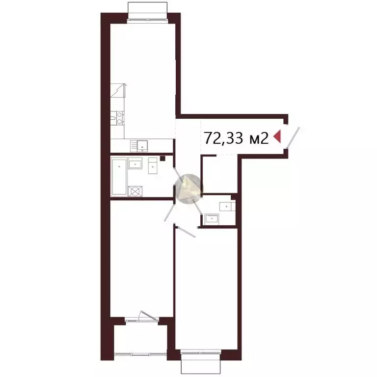2-комнатная квартира: Сестрорецк, Авиационная улица, 5к1 (72.33 м) - Фото 1
