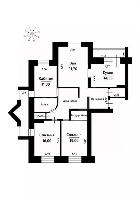 4-к кв. Чувашия, Чебоксары Ярмарочная ул., 7к1 (111.4 м) - Фото 2