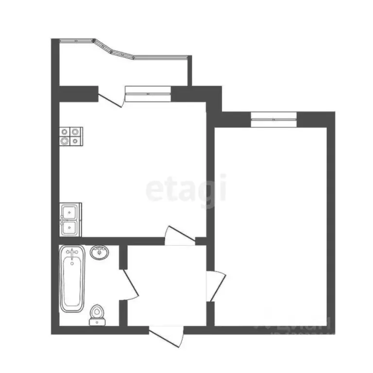 1-к кв. Тюменская область, Тюмень ул. Циолковского, 13 (42.7 м) - Фото 1