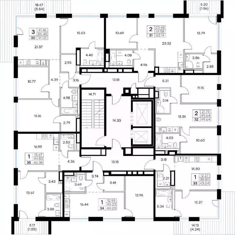 3-к кв. Татарстан, Казань Глоракс Премиум Экосити жилой комплекс ... - Фото 2