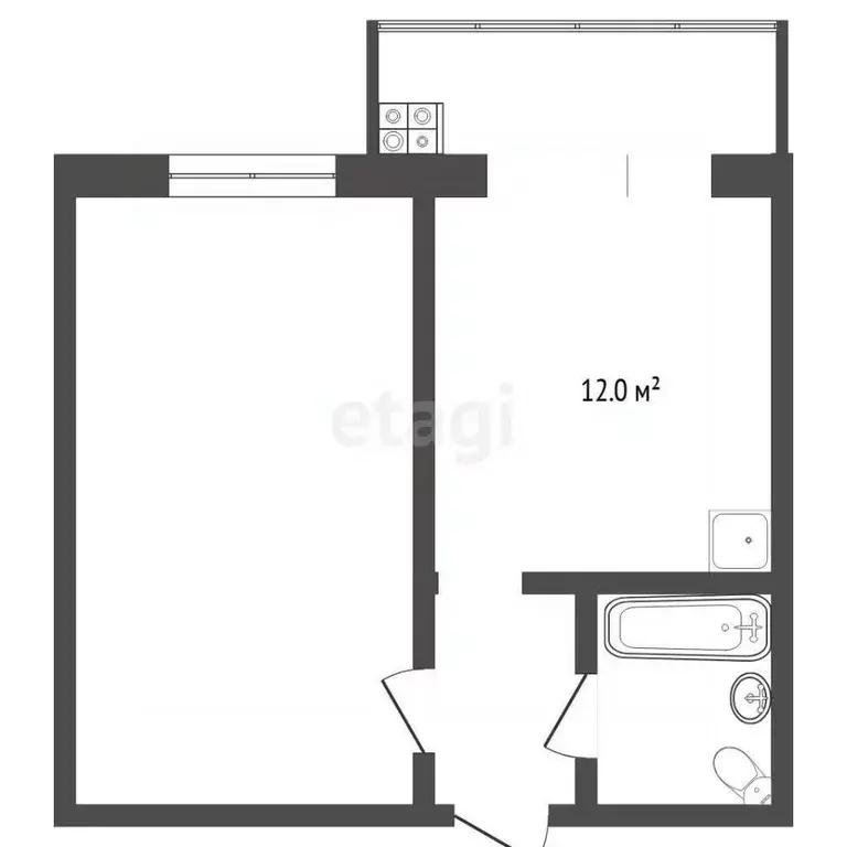 1-к кв. Тюменская область, Тюмень Тарманы мкр, ул. Блюхера, 4 (29.7 м) - Фото 1