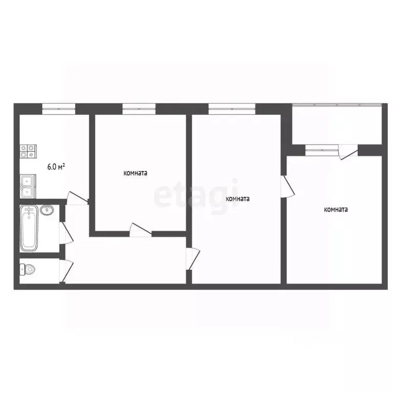 3-к кв. Владимирская область, Муром Муромская ул., 27 (53.8 м) - Фото 1