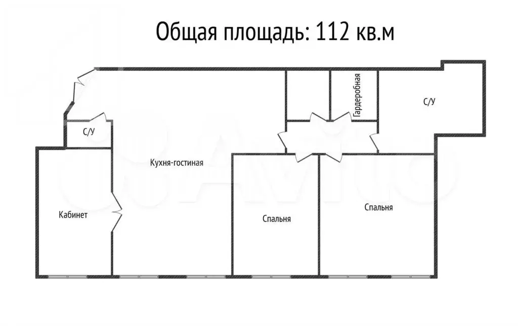 4-к. квартира, 112 м, 7/7 эт. - Фото 0