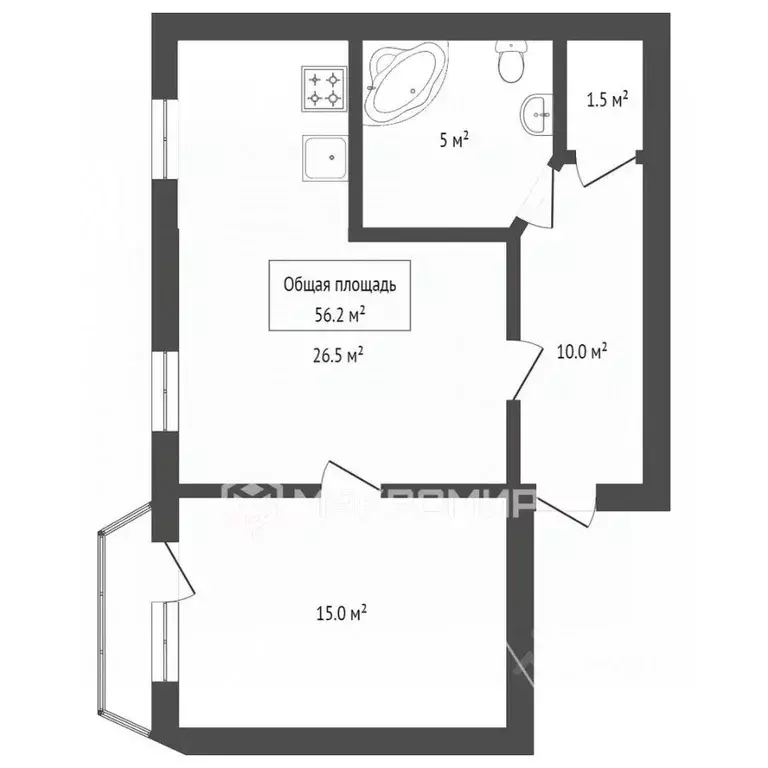2-к кв. Новосибирская область, Новосибирск просп. Дзержинского, 79 ... - Фото 2
