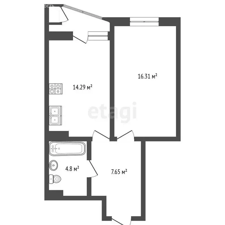 1-комнатная квартира: Алушта, Заводской переулок, 8 (41 м) - Фото 1