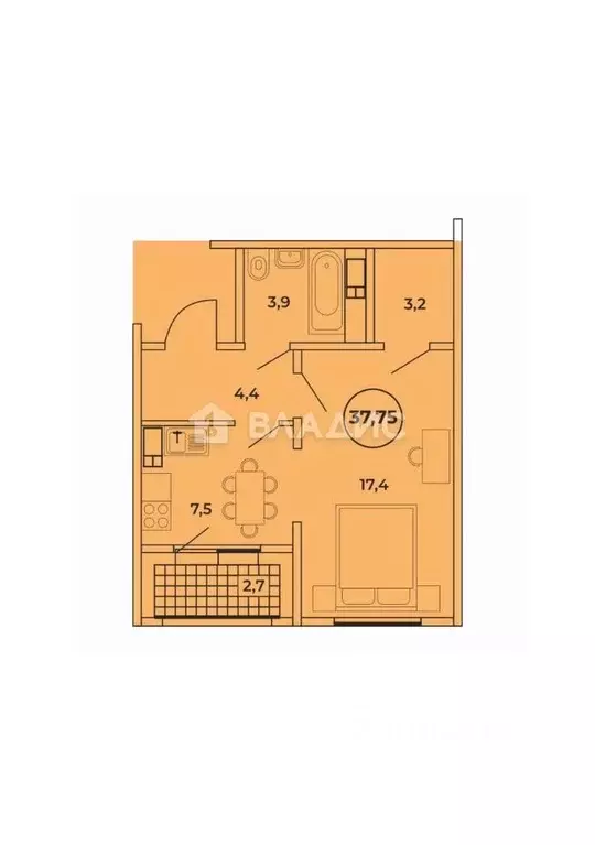 1-к кв. Бурятия, Улан-Удэ 148А мкр, 1/4 (39.4 м) - Фото 2