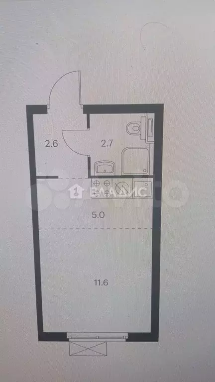 Квартира-студия, 21,8 м, 16/33 эт. - Фото 0