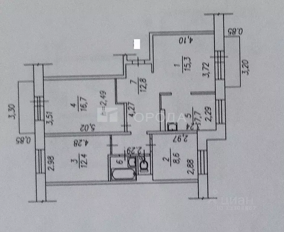 4-к кв. Кемеровская область, Новокузнецк ул. Грдины, 16А (76.5 м) - Фото 2