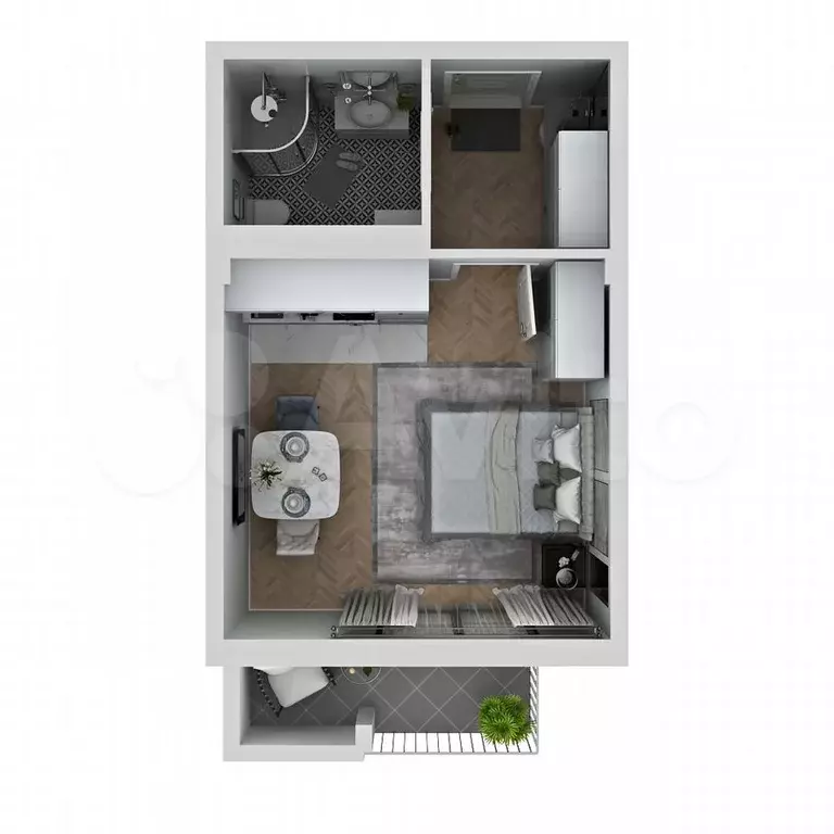 Квартира-студия, 29,3 м, 2/9 эт. - Фото 1