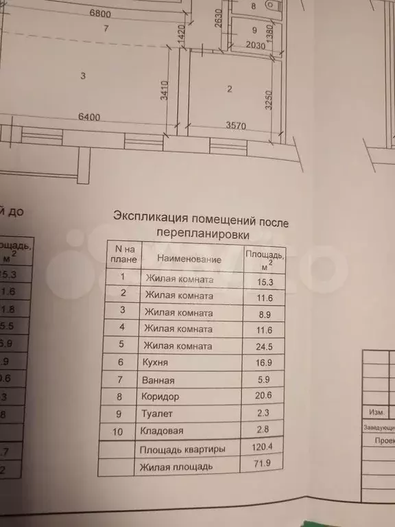5-к. квартира, 120,4 м, 1/5 эт. - Фото 1