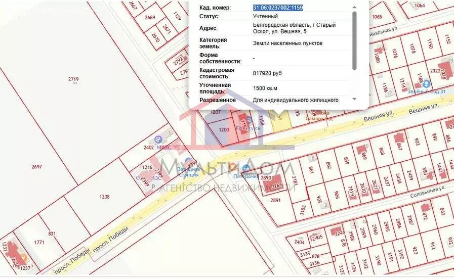 Участок в Старый Оскол, Вешняя улица (15 м) - Фото 1