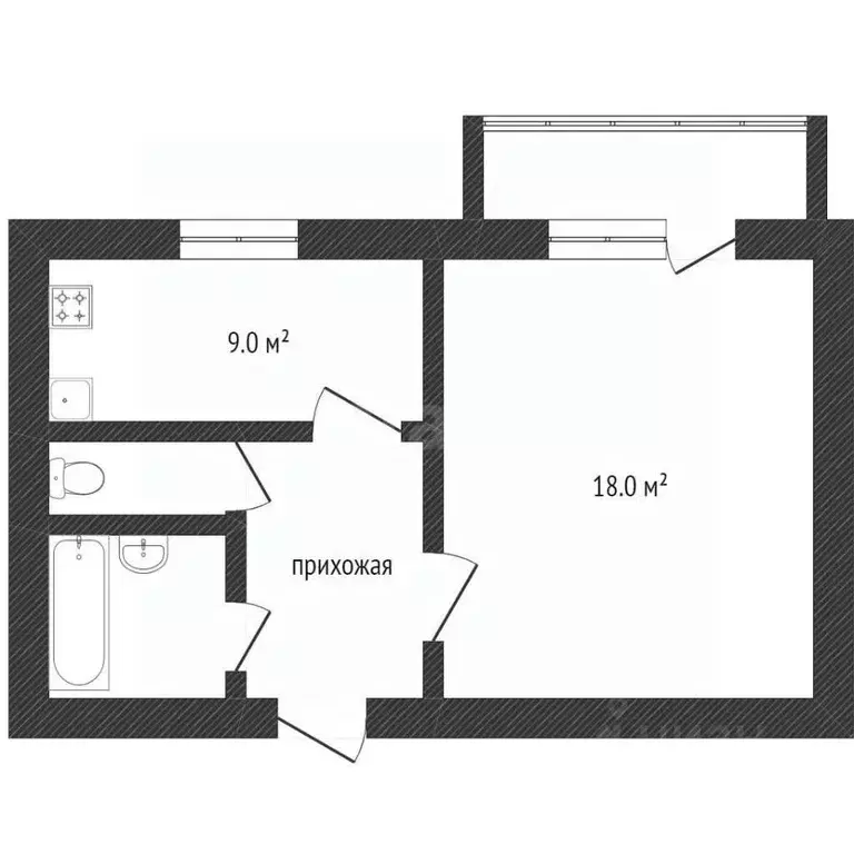1-к кв. Белгородская область, Белгород ул. Буденного, 14 (36.0 м) - Фото 1