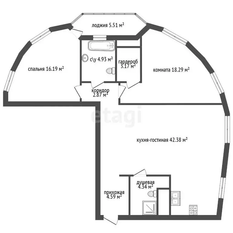 3-комнатная квартира: Санкт-Петербург, улица Ленсовета, 87к3 (97.8 м) - Фото 1