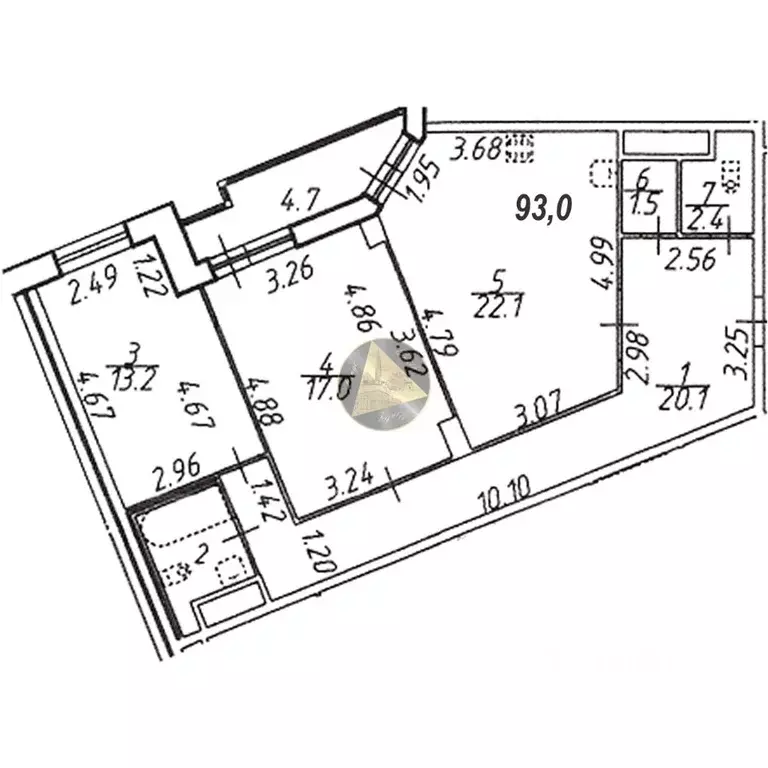 2-к кв. Санкт-Петербург ул. Руднева, 16 (93.0 м) - Фото 2