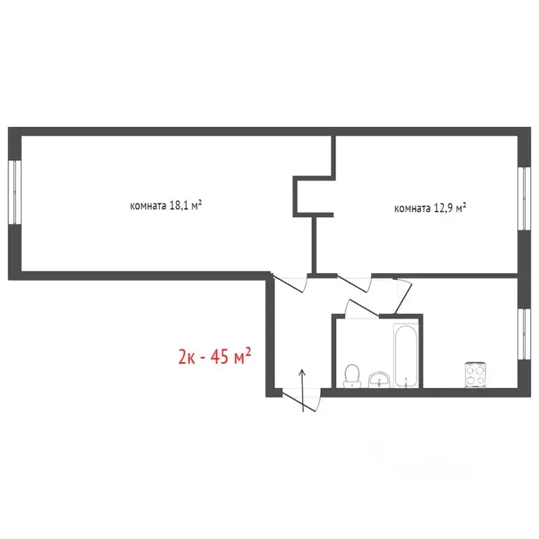 2-к кв. Свердловская область, Екатеринбург муниципальное образование, ... - Фото 2