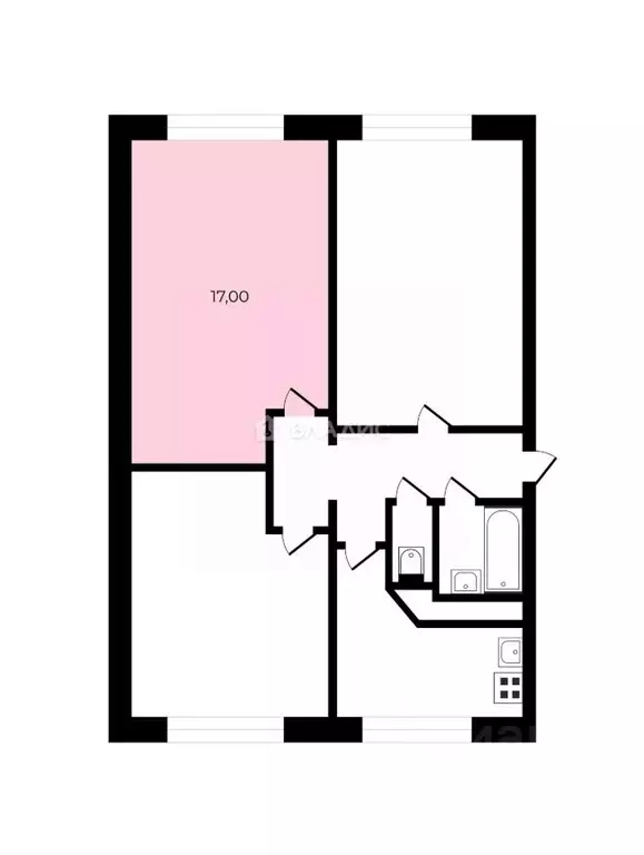 Комната Санкт-Петербург Дальневосточный просп., 74 (17.0 м) - Фото 2