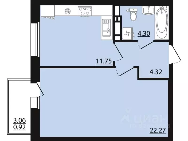 1-к кв. Воронежская область, Рамонский район, Яменское с/пос, пос. ... - Фото 1