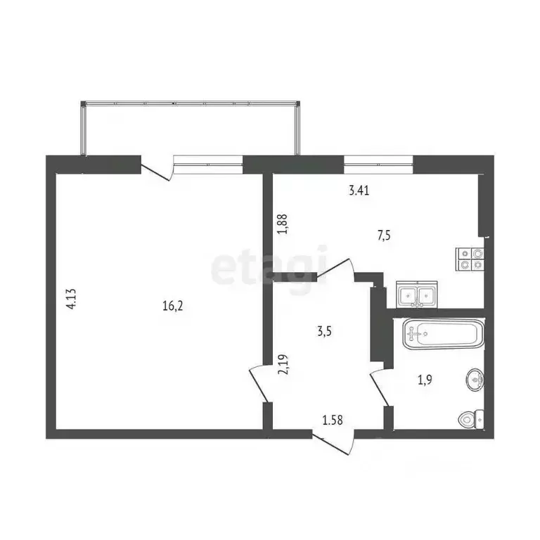 1-к кв. Крым, Саки ул. Ленина (30.0 м) - Фото 2