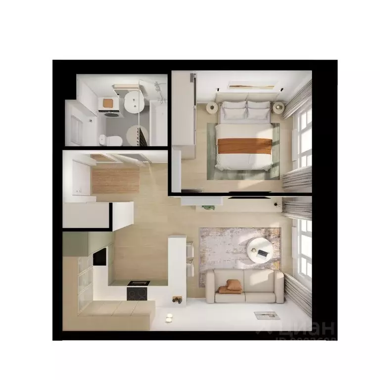 Квартира, 1 комната, 37 м - Фото 1