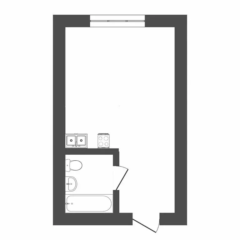 Квартира-студия: Сириус, Цветочная улица, 44/2 (23 м) - Фото 0
