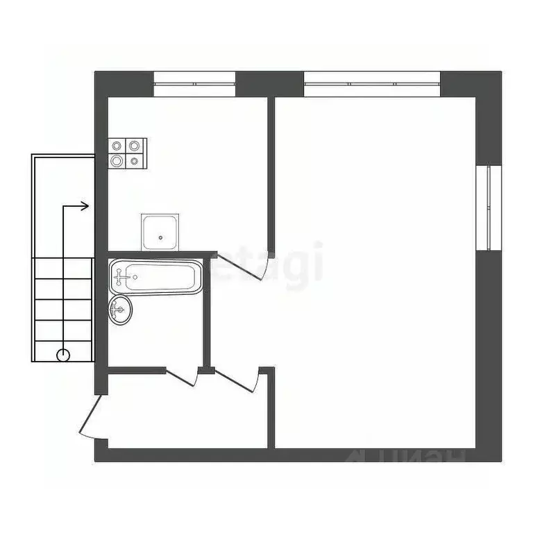 1-к кв. Бурятия, Улан-Удэ Солнечная ул., 25 (32.2 м) - Фото 1