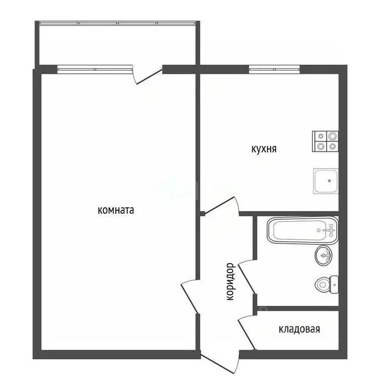 1-к кв. Воронежская область, Воронеж Новый пер., 12 (37.3 м) - Фото 2