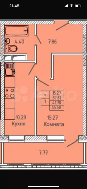 1-к. квартира, 45 м, 5/17 эт. - Фото 0