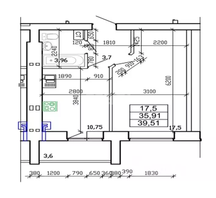 1-к кв. Калмыкия, Элиста 5-й мкр, 9Б (39.51 м) - Фото 2