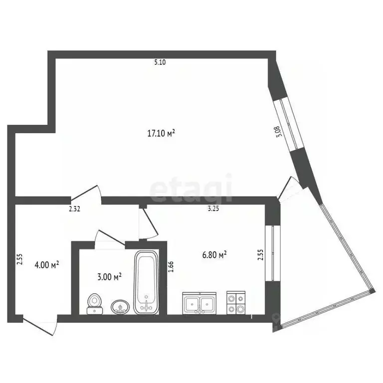 1-к кв. Архангельская область, Котлас ул. Кузнецова, 5Б (31.6 м) - Фото 2