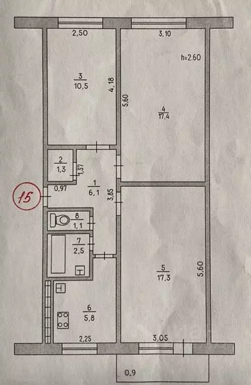 3-к кв. Крым, Керчь ул. Щорса, 7 (63.0 м) - Фото 0