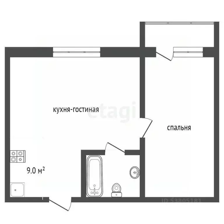 1-к кв. Ростовская область, Ростов-на-Дону ул. Нансена, 109/6 (37.0 м) - Фото 1