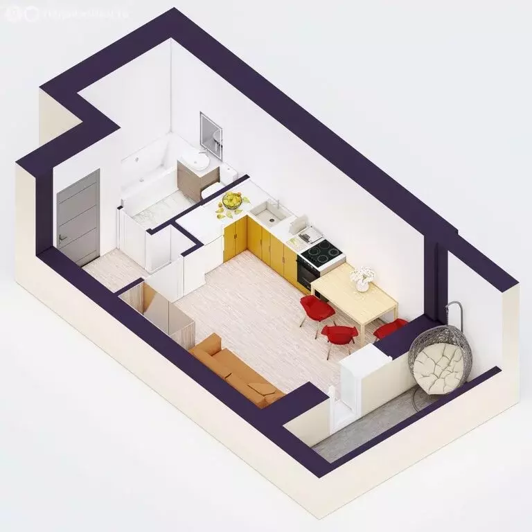 Квартира-студия: Уфа, микрорайон Юрюзань, ЖК Эльбрус, ск1 (24.85 м) - Фото 2