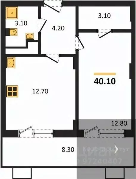 1-к кв. Воронежская область, Воронеж Ключи мкр, Ключи-клаб жилой ... - Фото 1