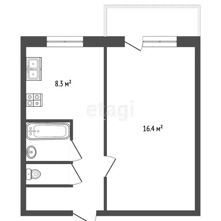 1-комнатная квартира: Кондратово, Красавинская улица, 8 (33.7 м) - Фото 0