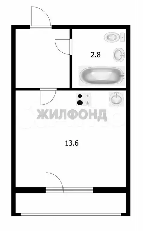 Квартира-студия, 19,4 м, 2/16 эт. - Фото 0