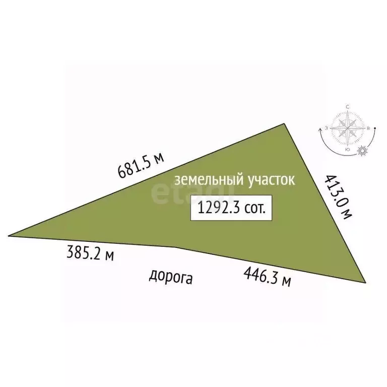 Участок в Крым, Ленинский район, с. Батальное ул. Степная (1292.27 ... - Фото 2