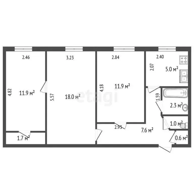 3-комнатная квартира: Санкт-Петербург, Московский проспект, 205 (60 м) - Фото 0