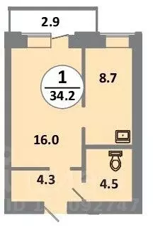 1-к кв. Красноярский край, Красноярск просп. 60 лет Образования СССР, ... - Фото 1