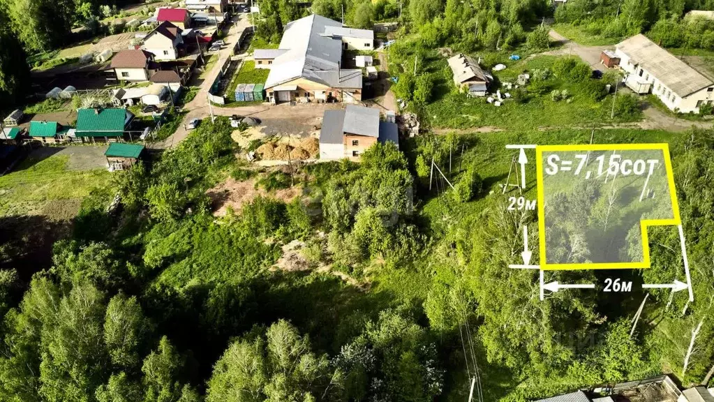 Участок в Томская область, Томск д. Лоскутово, Октябрьская ул. (7.2 ... - Фото 1