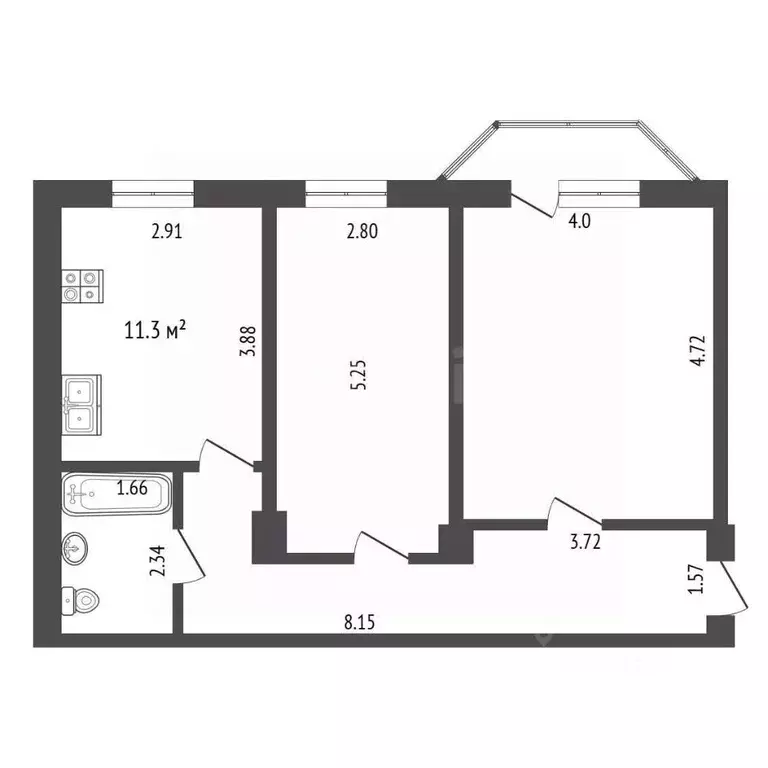2-к кв. Алтайский край, Барнаул ул. Профинтерна, 59А (60.0 м) - Фото 2
