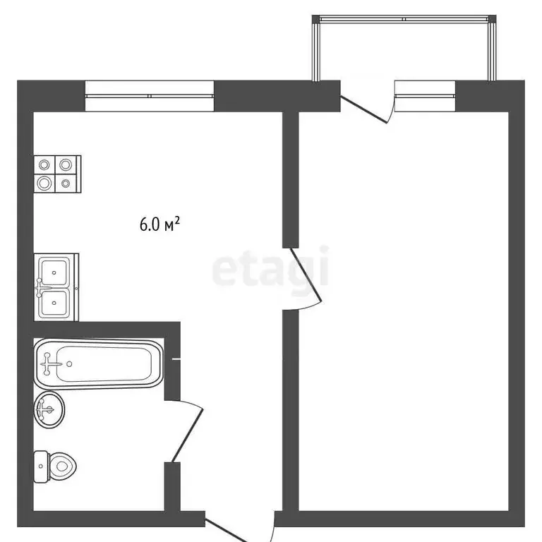 1-комнатная квартира: Кисловодск, улица Куйбышева, 59/6/2 (28 м) - Фото 1