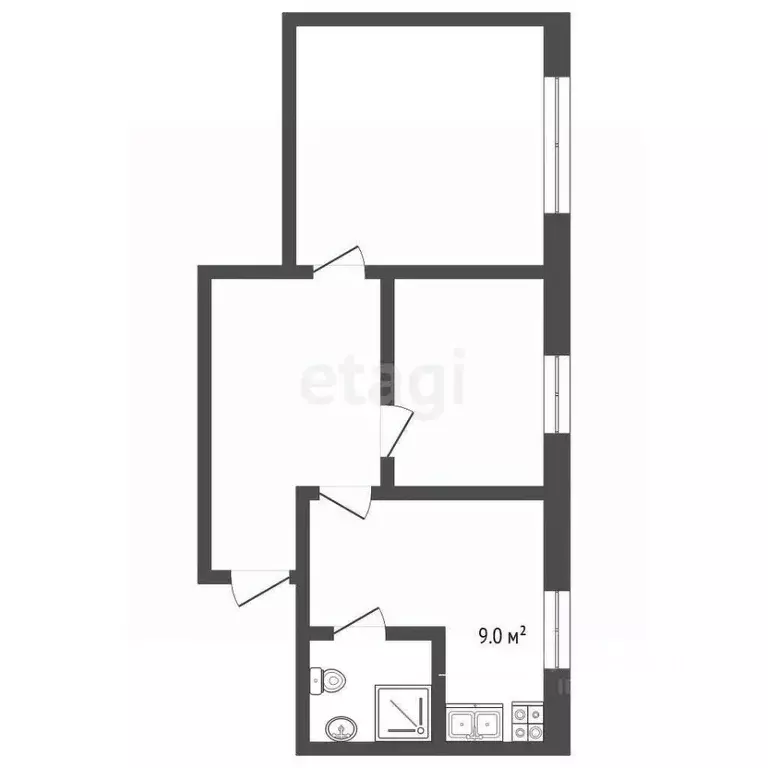 2-к кв. Архангельская область, Архангельск Лесозаводская ул., 13 (43.8 ... - Фото 2