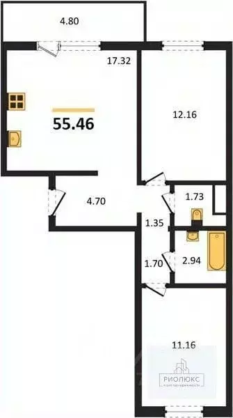 2-к кв. Челябинская область, Челябинский городской округ, пос. ... - Фото 2