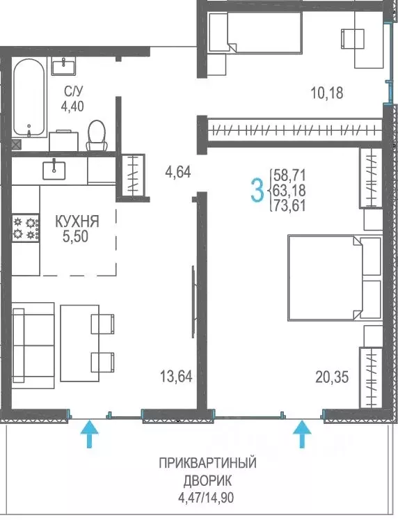 Студия Крым, Сакский район, Лесновское с/пос, с. Прибрежное Розовое ... - Фото 1