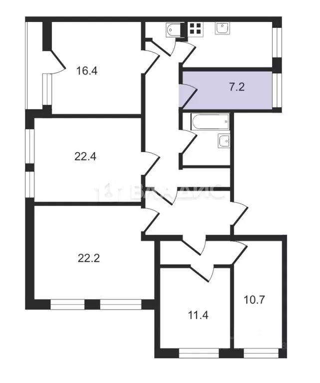 Комната Москва Ленинградское ш., 94К1 (7.2 м) - Фото 1