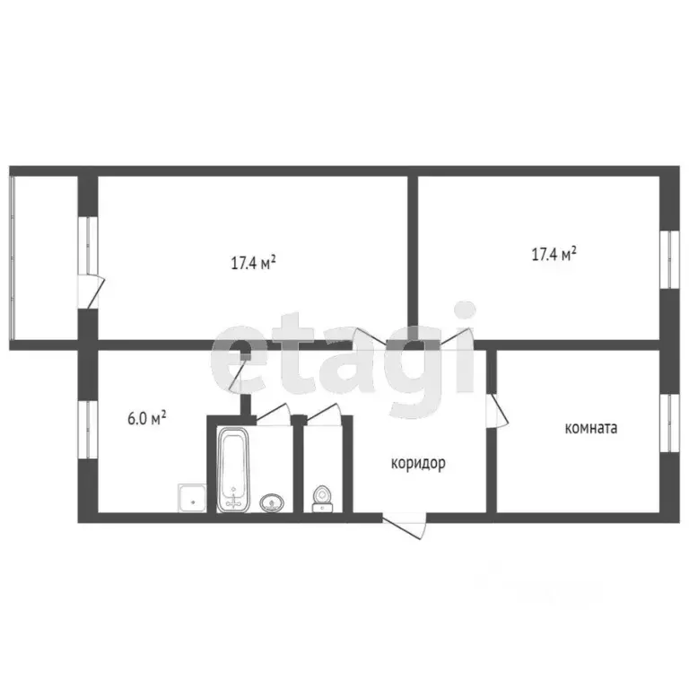 3-к кв. Челябинская область, Челябинск ул. Молодогвардейцев, 56 (62.9 ... - Фото 2