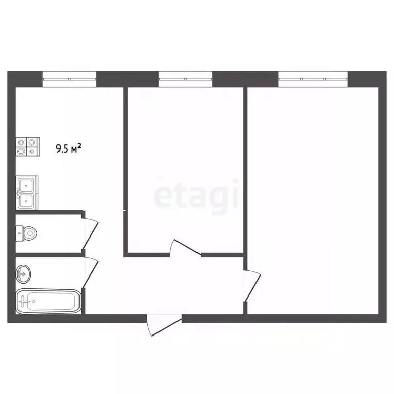2-к кв. Ярославская область, Рыбинск Катерская ул., 1 (51.0 м) - Фото 2